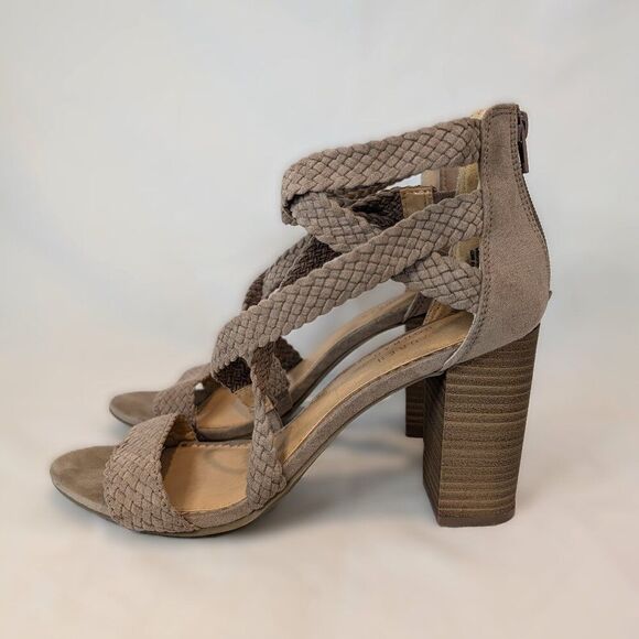 LC Lauren Conrad Adventurine Taupe Block Heel Sandals - Picture 3 of 10